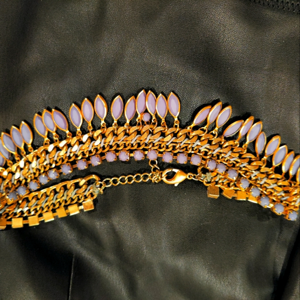 AEA necklace Cleopatra look Vintage gold | lilac | purple | choker